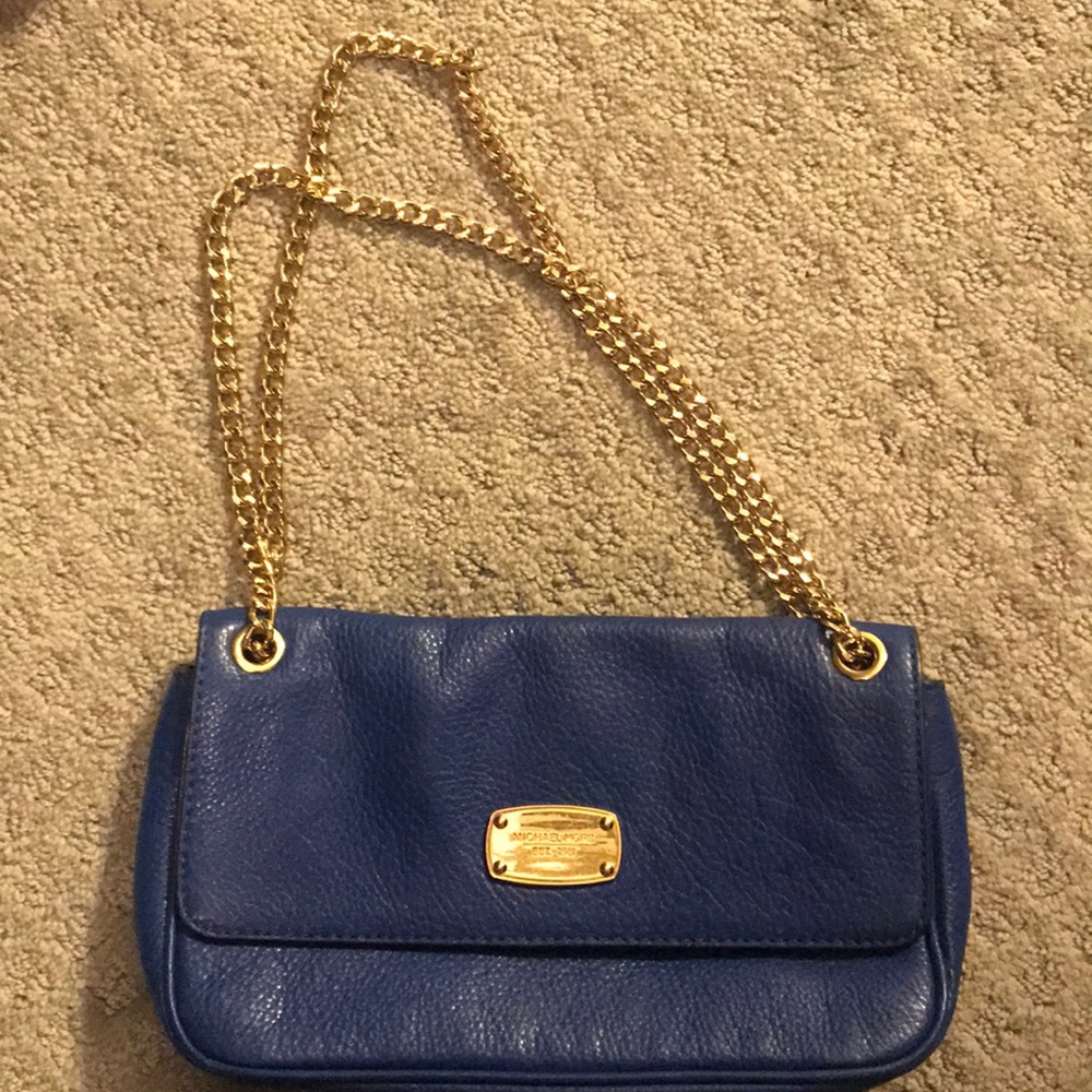 Michael Kors blue leather purse